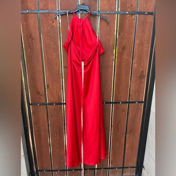 New House of CB ZANAB THIGH SLIT MAXI DRESS size small red rose